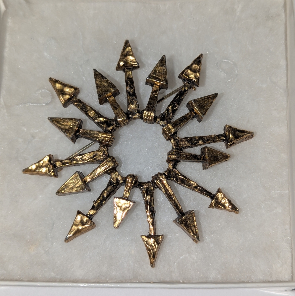 Vtg Robert Zantall Brutalist MCM Huge Brooch